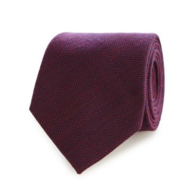 Hammond & Co. by Patrick Grant Purple herringbone tie